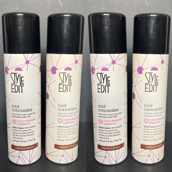Style Edit Root Concealer medium Brown Color adaptive pigments 4 piece bundle - Picture 1 of 7